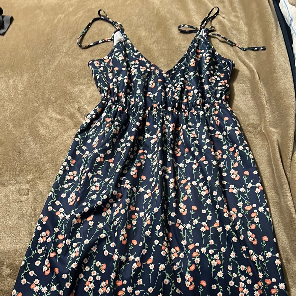 Navy blue sun dress from Shein